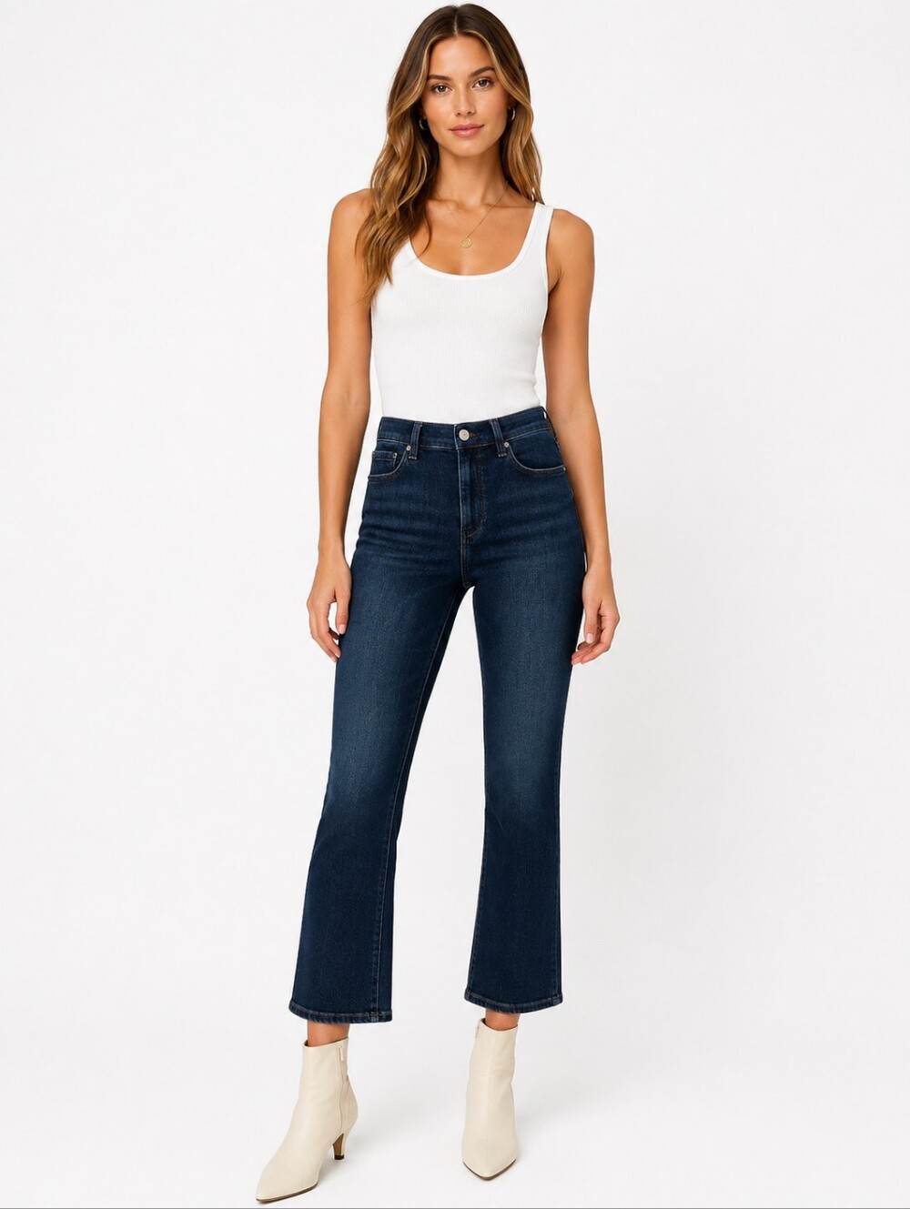 Pistola Lennon Crop Boot Jeans Dark Wash‎ High Rise Stretch Women's 29